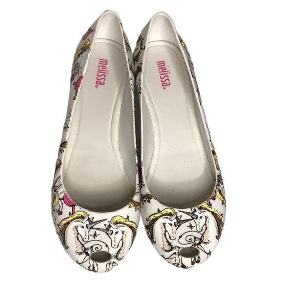 Melissa Ultragirl 3db II unicorn wedges flats 8 - Picture 2 of 10